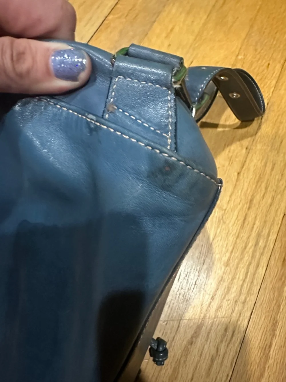 Coach Navy Leather Backpack - Picture 13 of 14